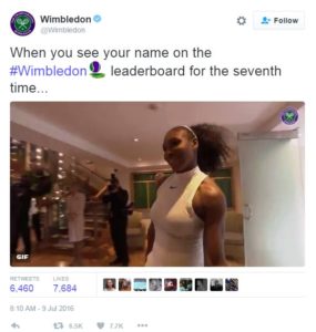 Serena Williams Tweeted by Wimbledon