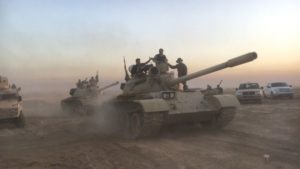 Tanks are moving across the Nineveh Plains towards Mosul