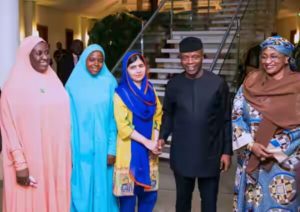 AG PRESIDENT OSINBAJO RECEIVES MALALA 3B e1500323367138