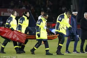 neymar being stretchered out of the field